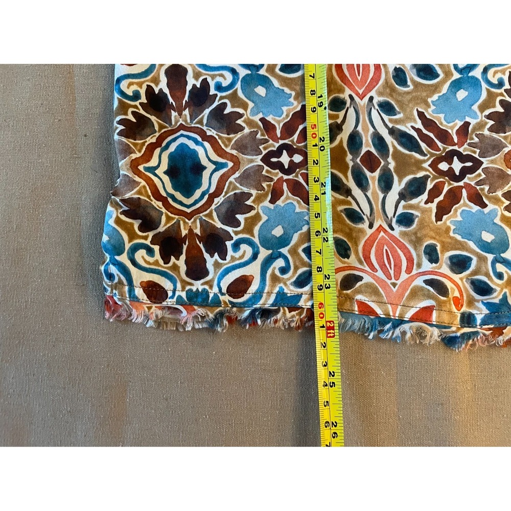 Go Silk Top Sz S  Go by GoSilk Turkish Tile Print  Raw Edge Hem Luxury Washable - Picture 9 of 9